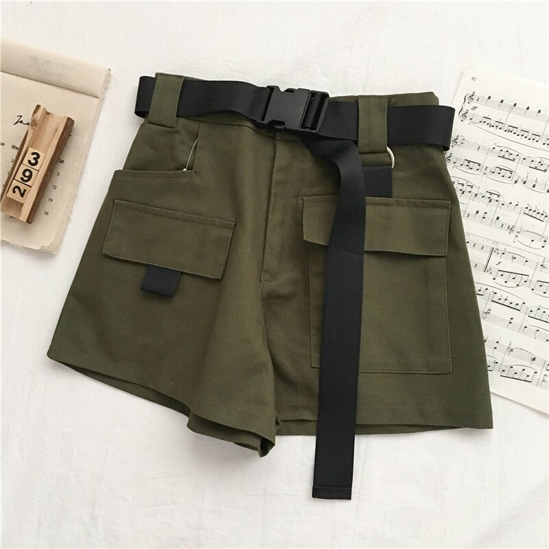Nuofengkudu Gym Shorts voor Vrouwen Running Scrunch Bums Hoge Taille Buikcontrole 4 Zakken Stretch Cargo Knielengte Workout Booty Short, Grijs, L