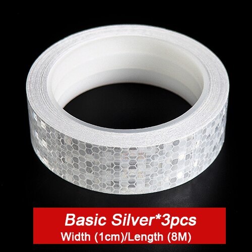 VICTGOAL Bike Stickers Decals Reflective Stickers Strip Bicycle Reflective Tape Sticker Bicycle Wheel Bike Bicycle Accessories: Silver 1cm 3pcs