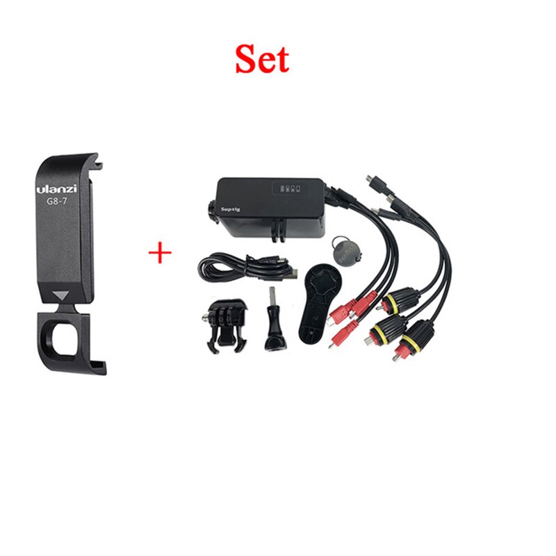 Tapa de batería para Gopro Hero Black 8, tapa extraíble tipo C, puerto de funda de carga para Go pro 8, accesorios: a