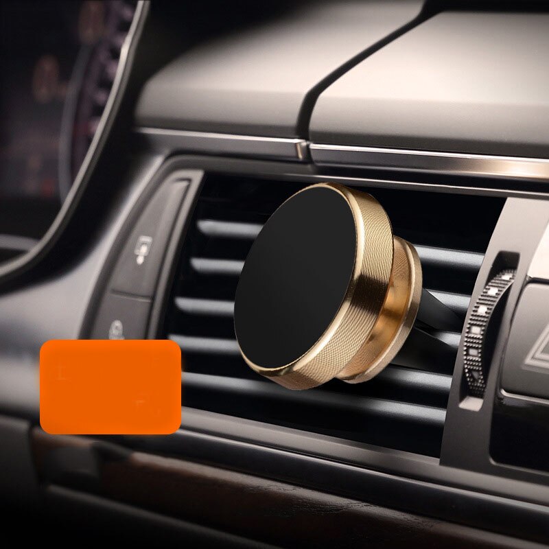 Bilhållare mobiltelefon bil magnetisk sugkopp typ stöd magnetisk universell stödklämma självabsorberande magnethållare: Guld-
