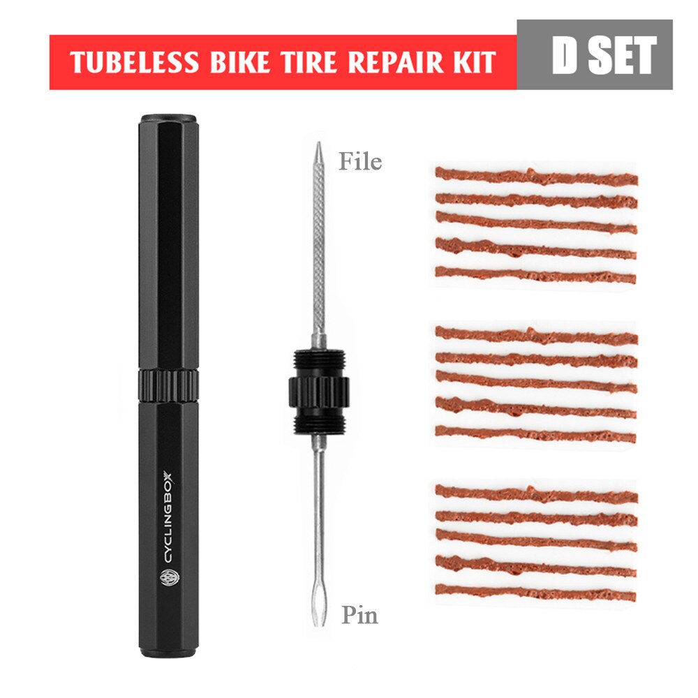 Bicycle Tubeless Tire Repair Kit Tire Portable Urgent Drill Rubber Strips Tyre Puncture Sealant Repair Kit Bicycle Repair Tools: Yellow