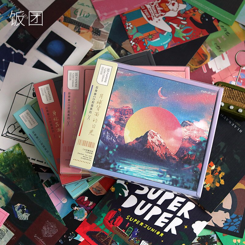 40 unids/set post jóvenes cd cubierta de papel de la serie Mini tarjeta de felicitación tarjeta postal Material para decoración casera Retro LOMO tarjeta