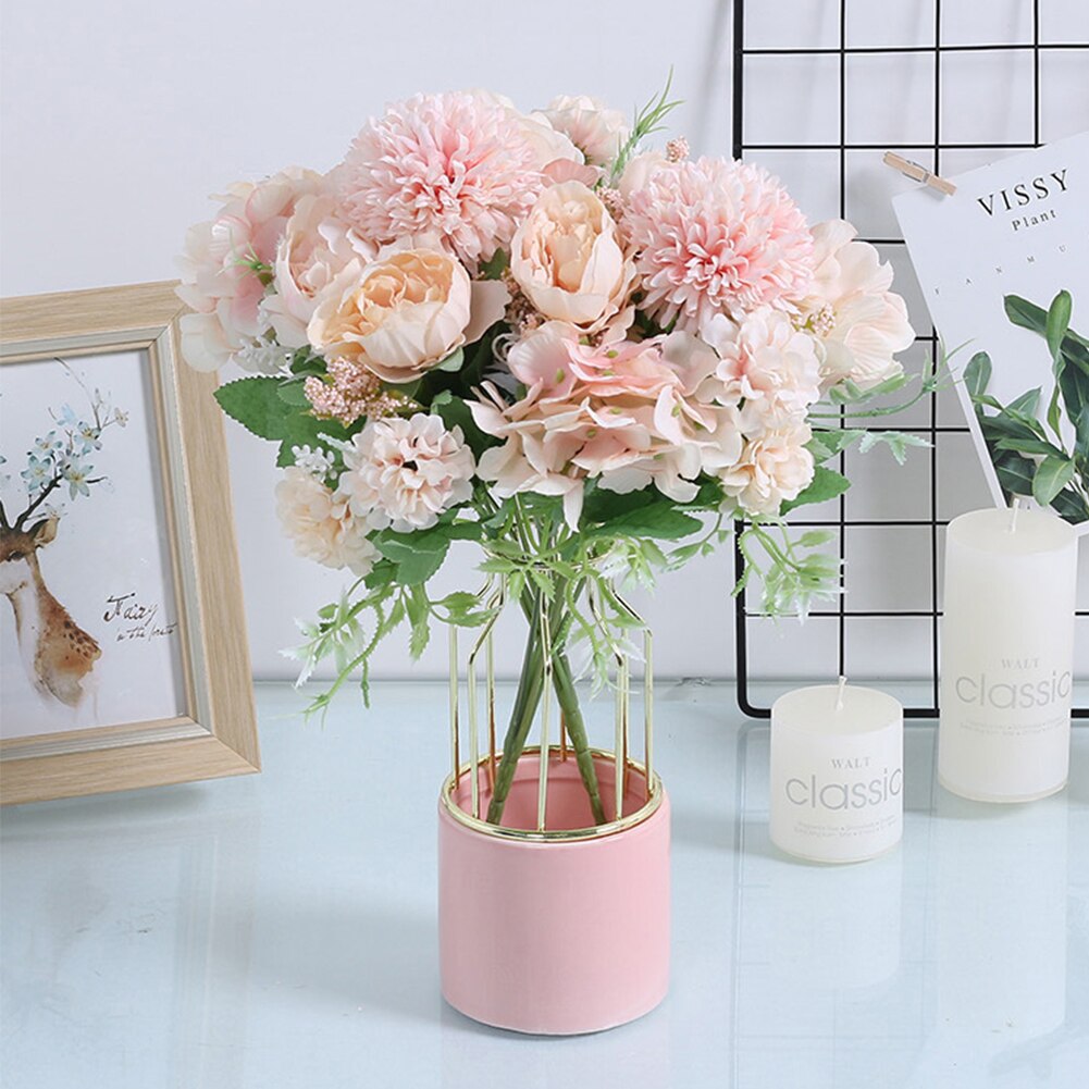 Ins flores artificiais de alta qualidade, decoração para casa, flores peônia branca, buquê de decoração, acessórios de fundo