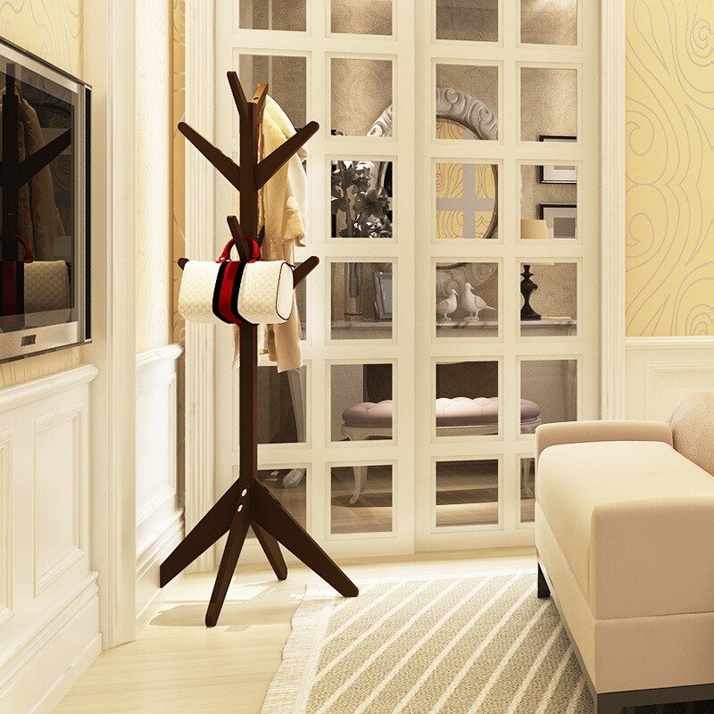 Moderne Boom-Vormige Massief Hout Hoed Rack Hanger Eenvoudige Stands Shelf Kledingstuk Rack Creatieve mobiele hangen pakket rack