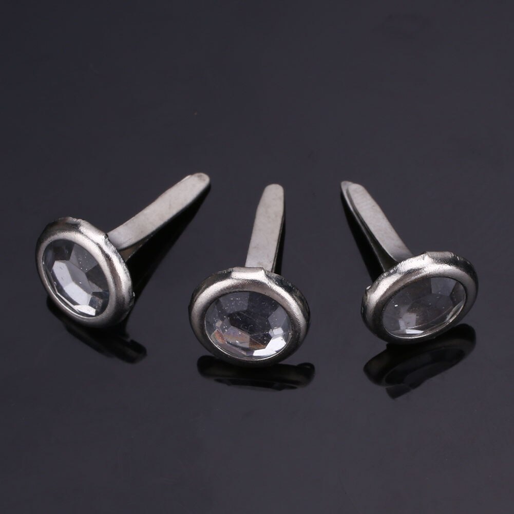 DIY 20 sztuk metal mini okrągły kryształ górski ćwieki nity mocujące rzemiosło dekoracji