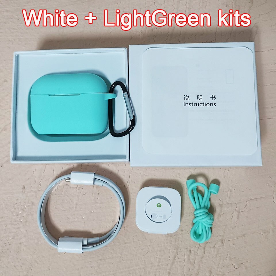 1:1 ANC i990000 Plus TWS Wirelesss Bluetooth Kopfhörer Noise cancelling & Transparenz Ohrhörer Super Bass PK i9000 i900000 Pro: White LightGreencase