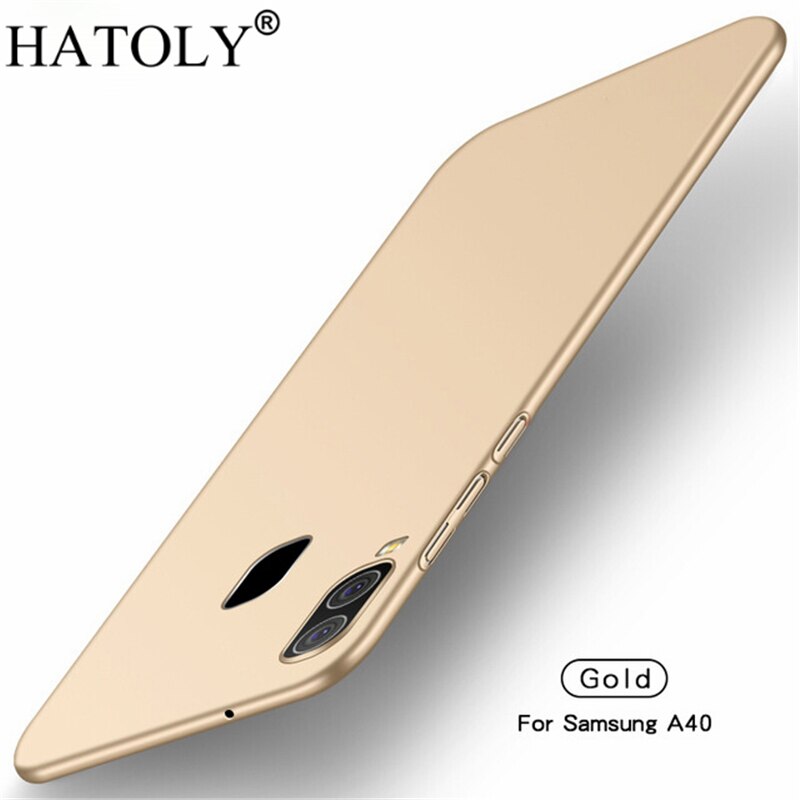 For Smooth Cover Samsung Galaxy A40 Case Ultra-thin Hard PC Protective Back Case For Samsung Galaxy A40 A405F 5.9": Gold