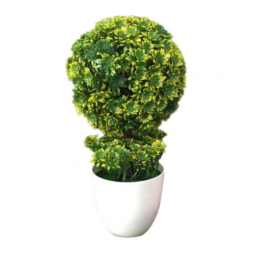 Kunstig blomst plante stor bold bonsai haven bryllupsfest desktop ornament: Grøn gul