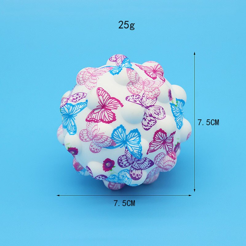 Pop Stress Ball Fidget Toy with Printed Pattern 3D Silicone Push Bubble Stress Anti-Anxiety Squeeze Sensory Bubbles Popping: 11