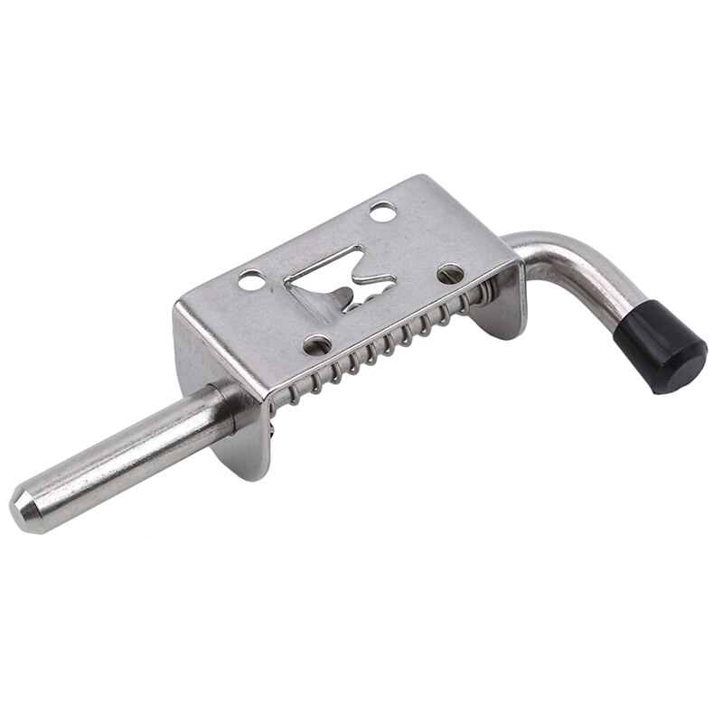 Spring Loaded Stainless Steel Security Barrel Bolt Latch Silver Tone Spring Latches Door Cabinet Hinges Hardware