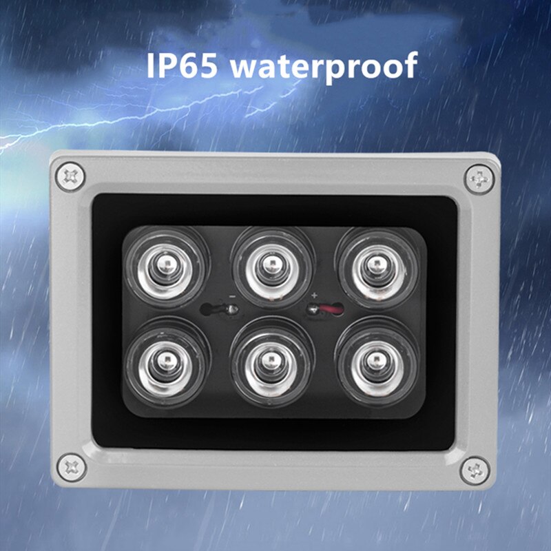 Ip65 vandtætte array ir illuminator infrarød lampe 6ir leds lys illuminator infrarød lampe nattesyn til cctv ip kamera