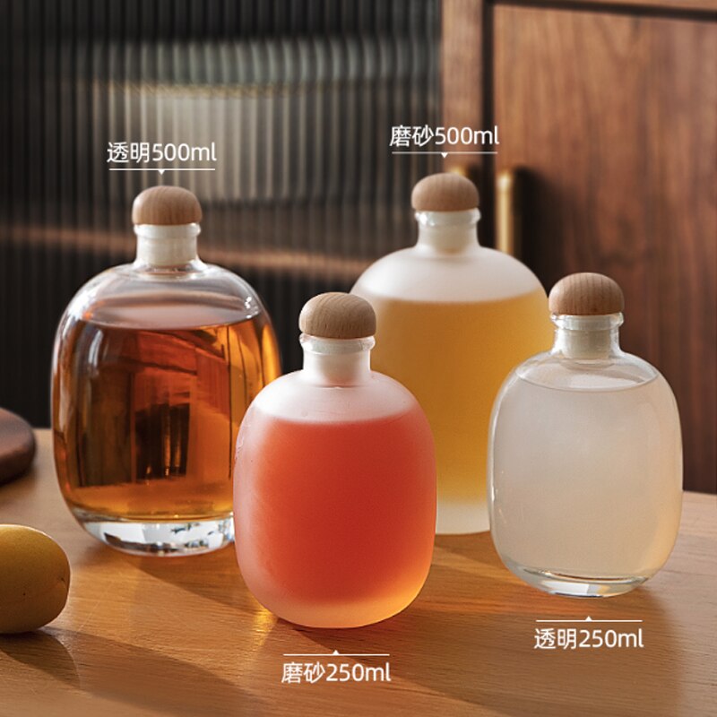 Wijn Fles Glas Lege Fles Mousserende Wijn Glazen Fles Afgesloten Pot Wijn Zelfgemaakte Groene Pruim Verdelen Wijn Flessen