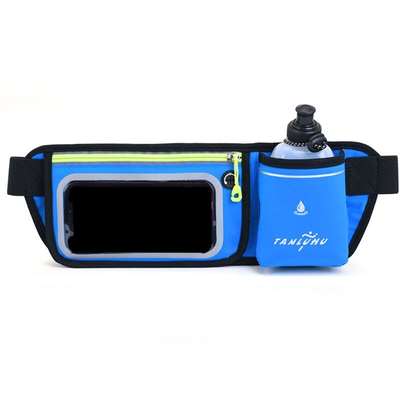 Sport Tasche Gürtel Taille Pack Touchscreen Beutel Wasser Flasche Halfter Lauf Tasche LX9F: Blau