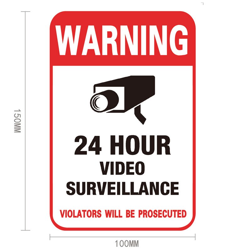 Duurzame 24 Uur Cctv Video Surveillance Monitor Camera Beveiligingssysteem Waarschuwing Teken Zelfklevende Muurstickers