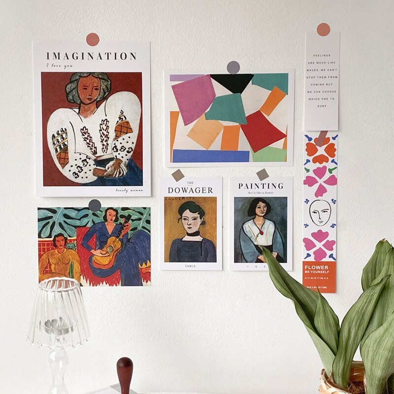 Nordic Eenvoudige Art Postkaart Muur Sticker Fotografie Props Diy Witte Achtergrond Collocatie Kamer Decoratie Kaart Wenskaart: 3