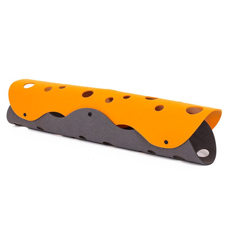 2 pièces de tunnel de bricolage pour chat, jouets pliables, tubes de nid pour petit chat: Orange And Grey