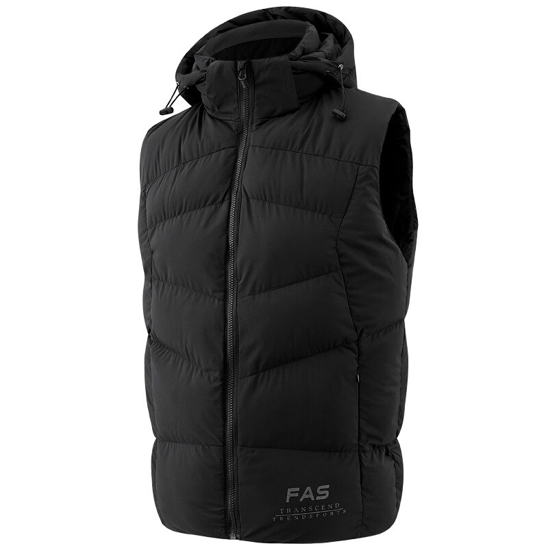 printemps automne veste sans manches pour hommes à capuche mâle hiver gilet grande taille hommes travail gilets gilet VT-243: Black / XXXL