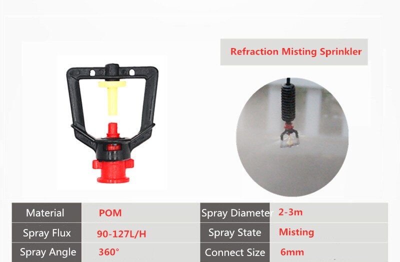 Fast 100PCS Refraction Atomization Micro Misting Nozzle Hanging Cooling Spray Irrigation Automatic Gardening