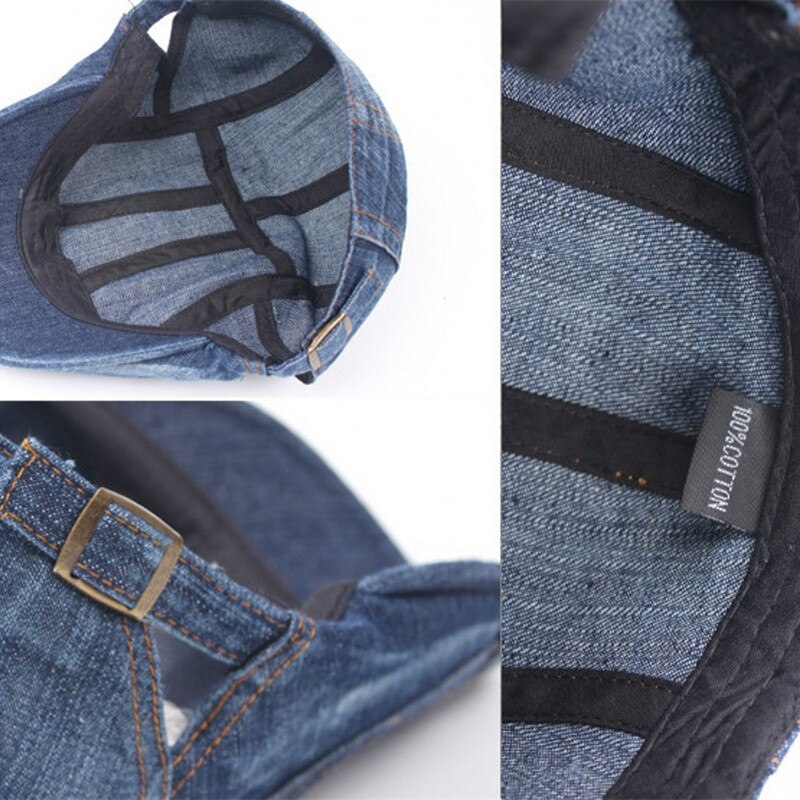 Denim Beret Hats Men Women Unisex Newsboy Hat Jeans Berets Gatsby Cabbie Driving Cap Spring Autumn Hats Casual Forward Caps