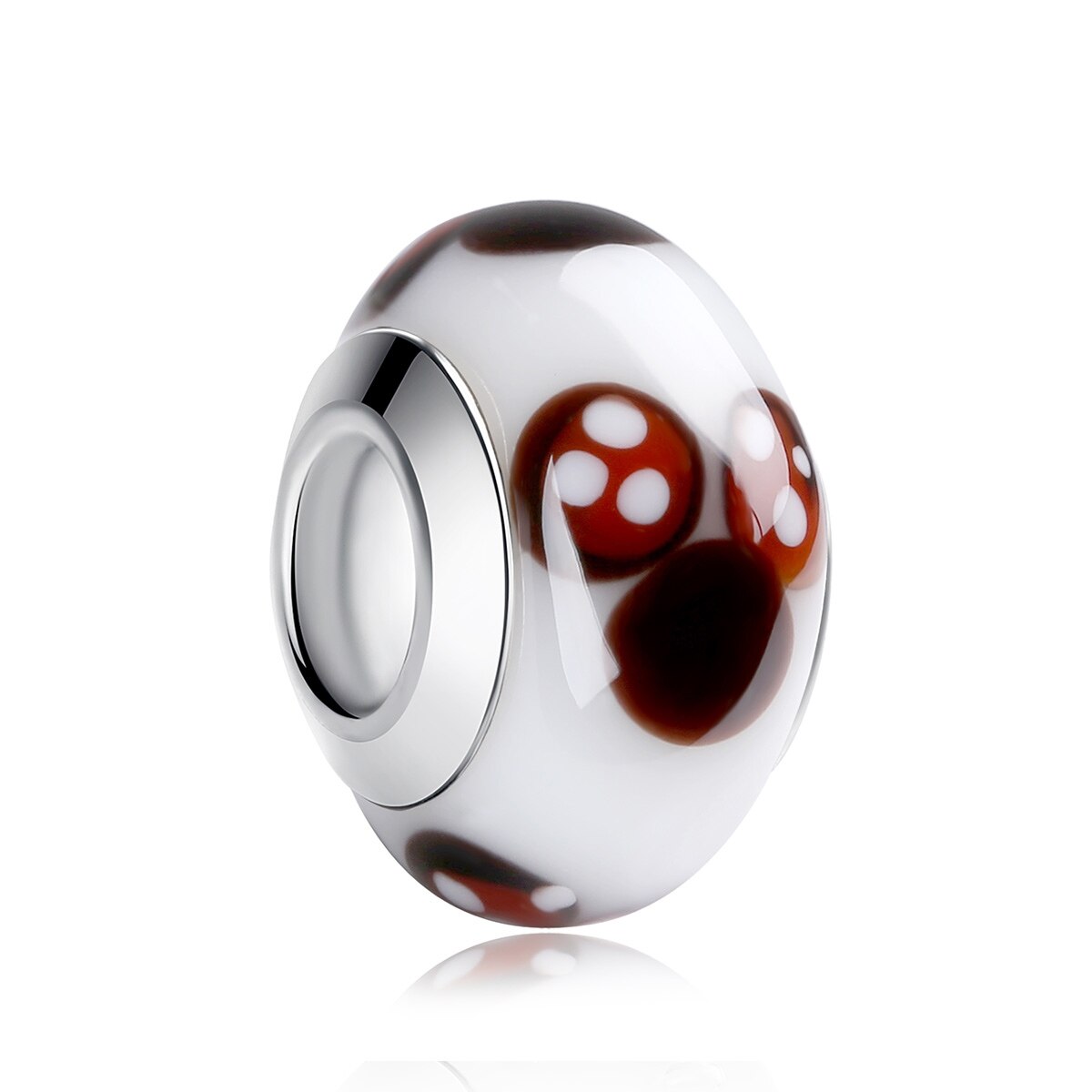 Silber Farbe Schwarz Europäischen Murano Glas Perlen fit Charme Armbänder Armreifen für Frauen Perlen 925 Silber Schmuck Perles: WEU6364