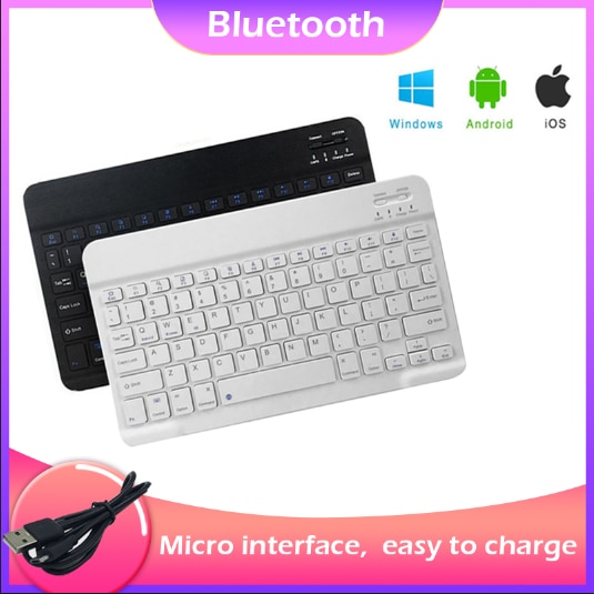 Slim Portable Mini Wireless Bluetooth Keyboard for IOS Android Tablet PC Windows Noiseless Ergonomic Keyboard for PC Ablet Phone