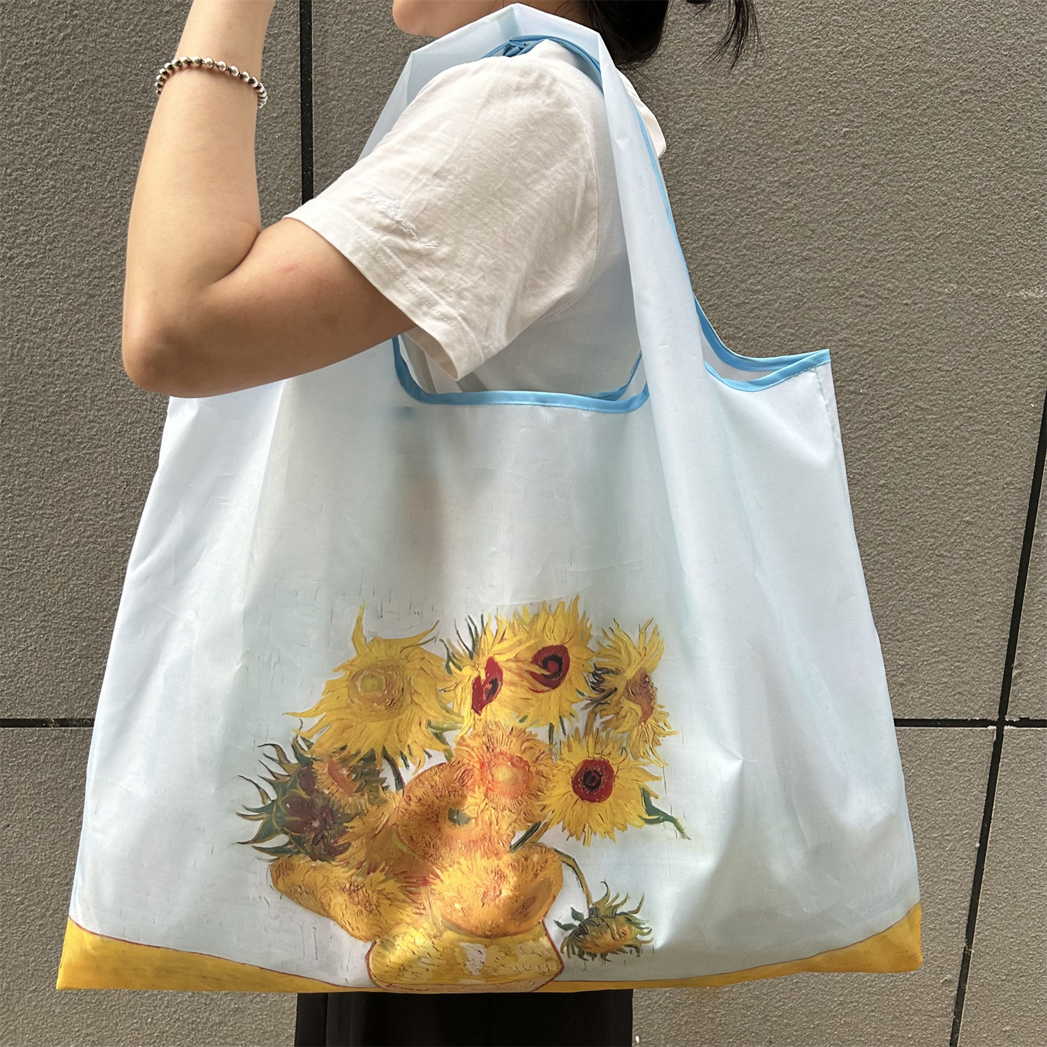 modetas Grote opvouwbare boodschappentas Herbruikbare boodschappenopbergtas Nylon draagbare schouderhandtas voor reiszak Tote: Paars
