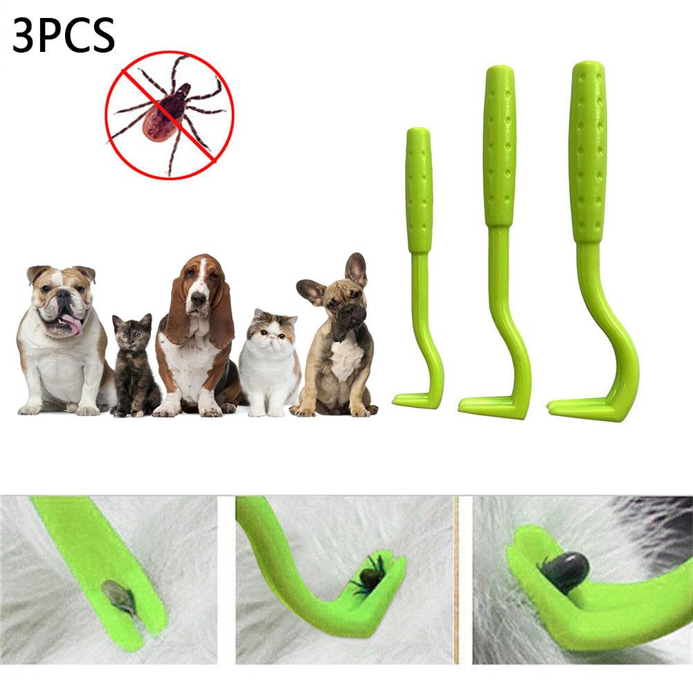 6PCS Pet Dog Tick Remover Tool Set Stainless Steel Tick Hook Flea Tick Tweezers Clip Remover Flea Comb For Dogs Cats: 3pcs