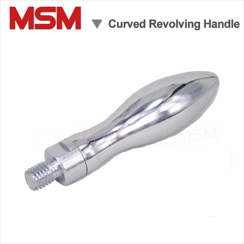 1PC Male Threaded Curved Revolving Handle Rugby Shape Steel Chromed For Lathe Milling Machine M6 M8 M10 M12