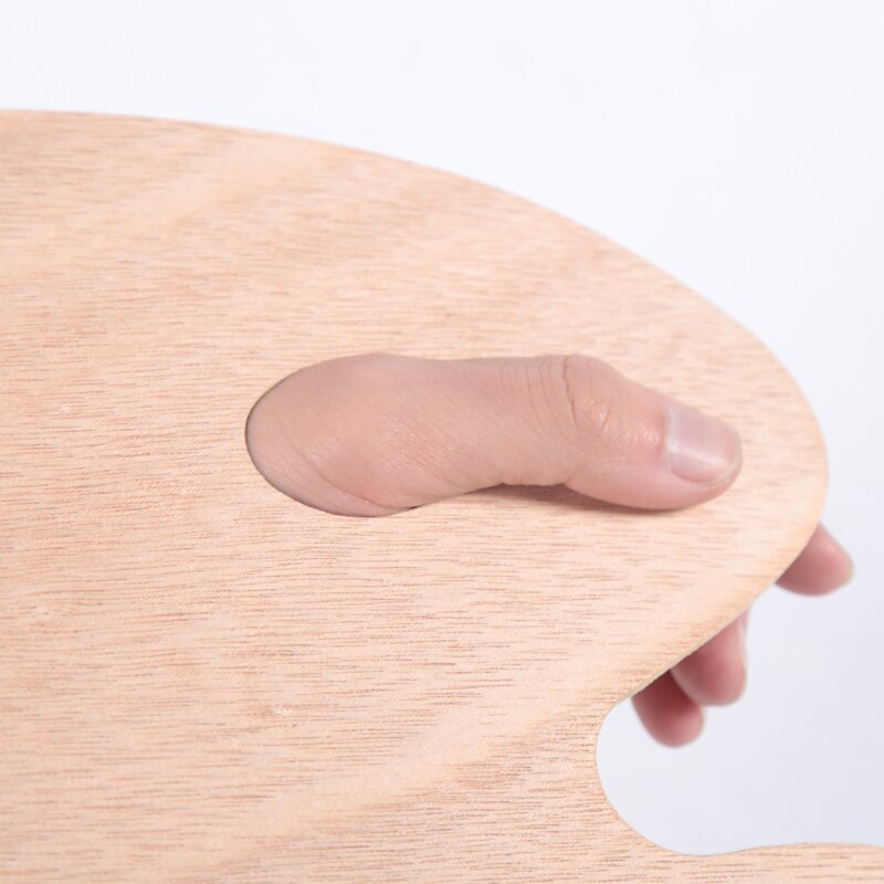BGLN 1Piece Wood Oval Square Oil Painting Palette Oil Paint Ellipse Drawing Palette Paleta School Art Supplies