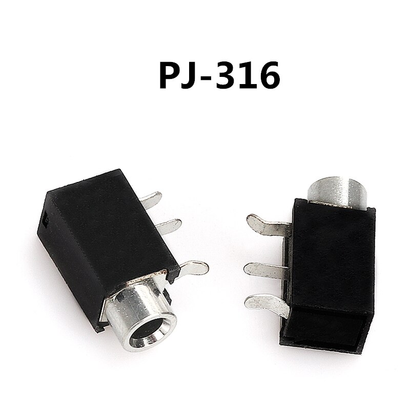 10pcs Headphone jack 3.5mm PJ PJ313 PJ320 PJ325 PJ326 PJ327 PJ358 PJ392 PJ342 Audio and video female dual channel stereo jack: PJ-316