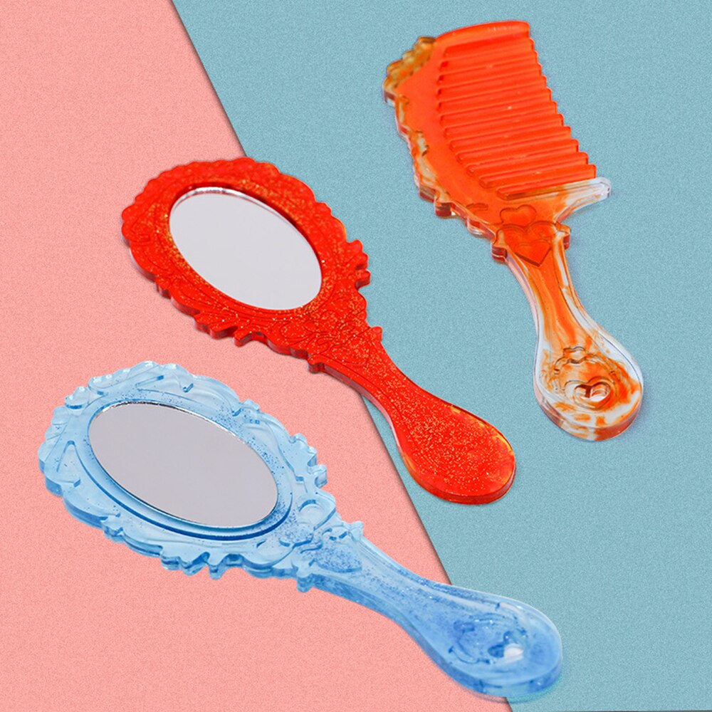 DIY handcraft peine espejo peine silicona molde de resina epoxy 1pc flexible y durable