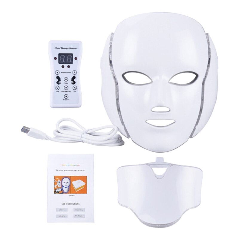7 Colors Light Beauty Photon LED Facial Mask Therapy Rejuvenation Wrinkle Acne: Gold