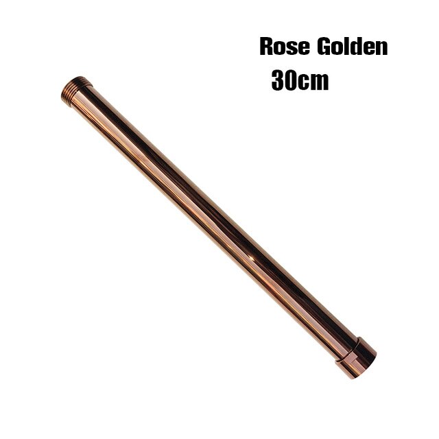 12" Solid Brass Round Bath Shower Faucet Extension Tube Bar Chrome Nickel Golden Black Faucet Extension Pipe: Rose golden