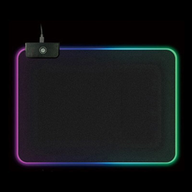 RGB Illuminate Gaming Mouse Pad 7 LED Light Modes Adjustable Mousepad Computer Laptop Desktop PC Foldable Portable Mouse Mat: Apricot