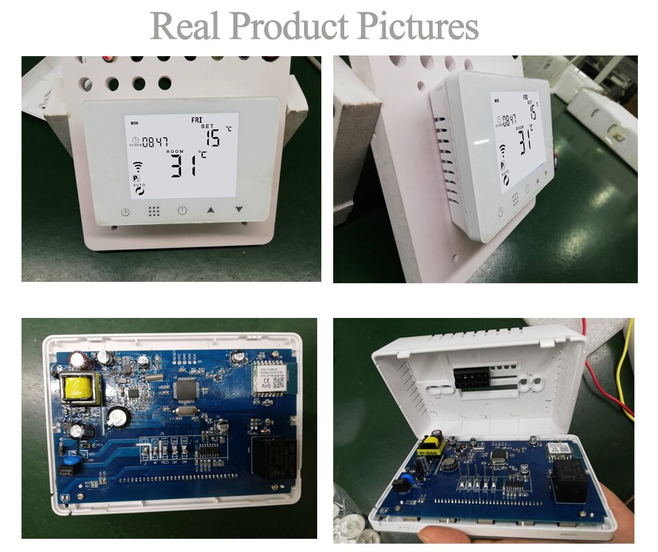Wifi Smart Thermostat Gas Boiler with Touch Screen LCD Display Programmable Home Thermostat 220v can Work with Alexa Google Home