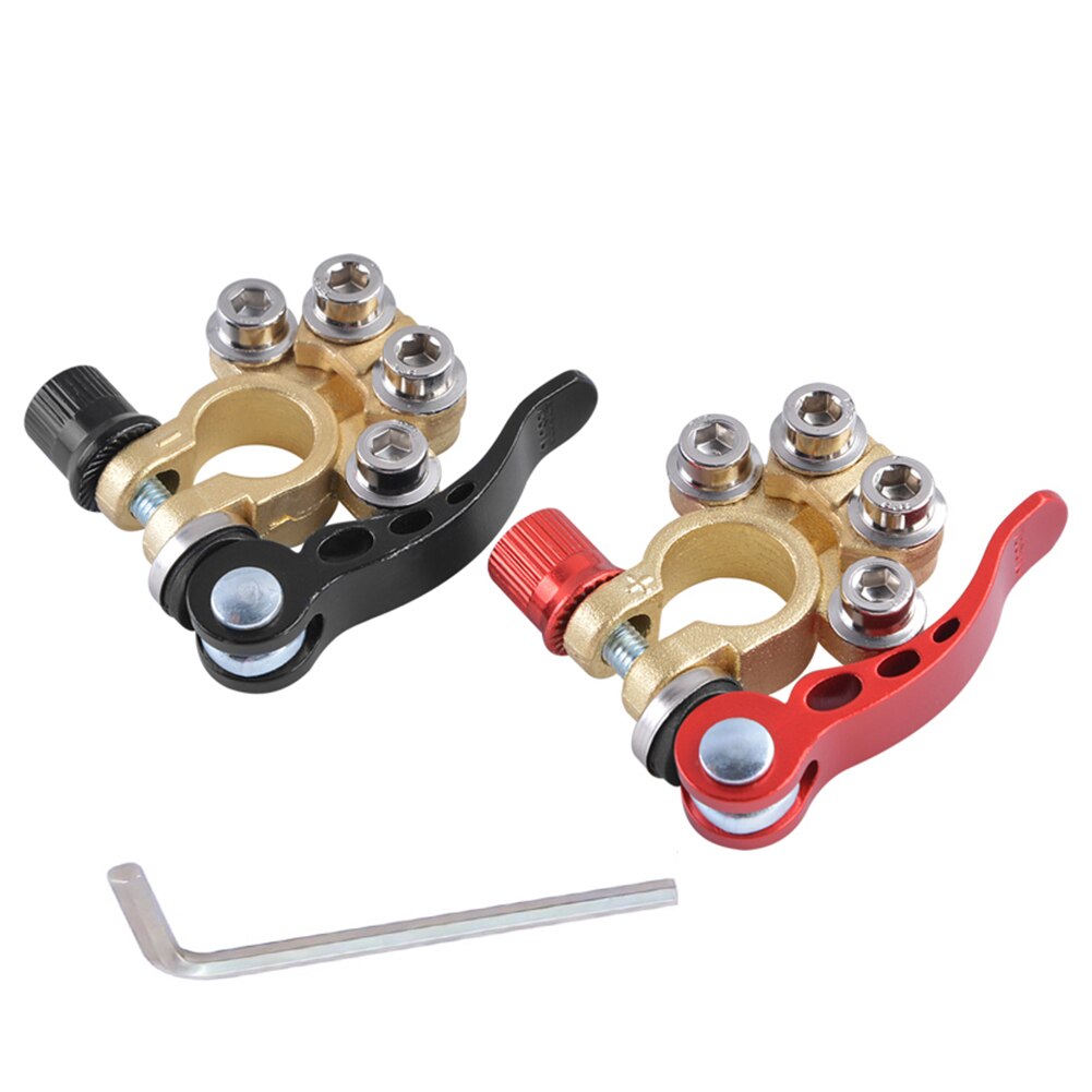 1 Pair Car Battery Terminal Wire Cable Clamp Terminal Quick Disconnect Shut-Off Connectors for Car Auto Accessories