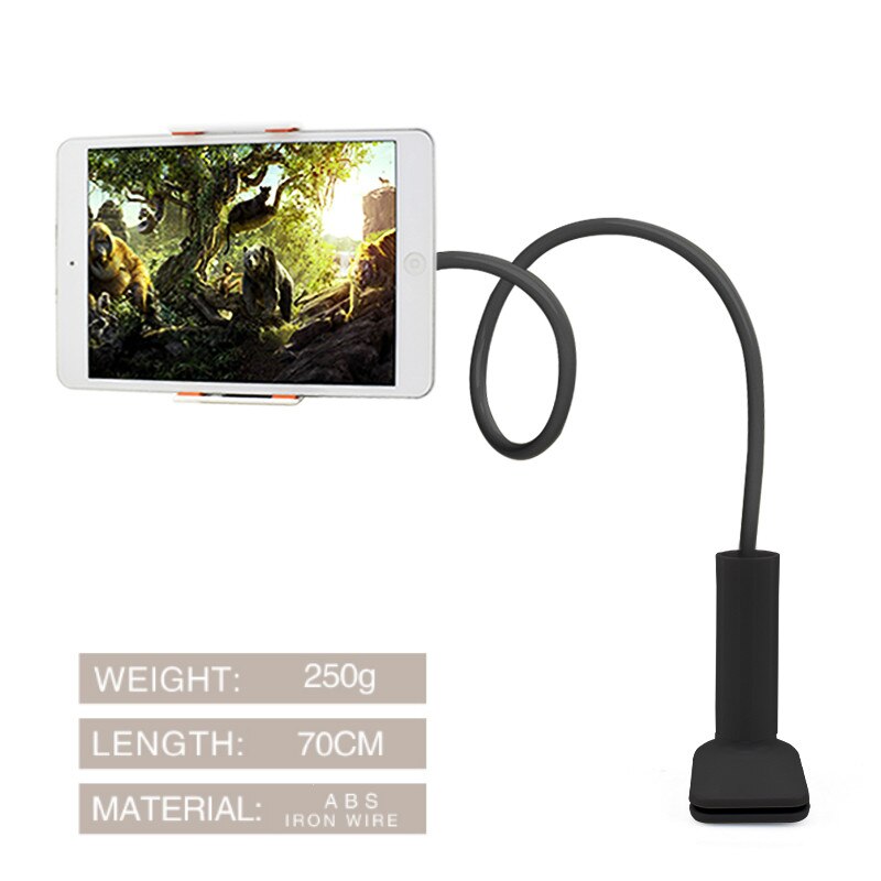 Soporte Flexible para Tablet, Soporte para IPad Mini Air/mobile phone de 3,5 a 10,5 pulgadas, Soporte para cama perezosa, Soporte para tableta, Soporte Flexible: Thin black