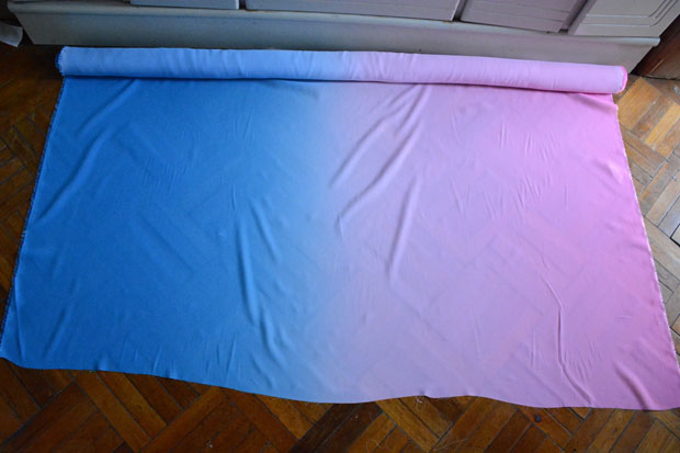100D Blue Pink Chiffon Fabric Gradient Chiffon Fabric for Dress Scarf Decoratavie Chiffon Fabric