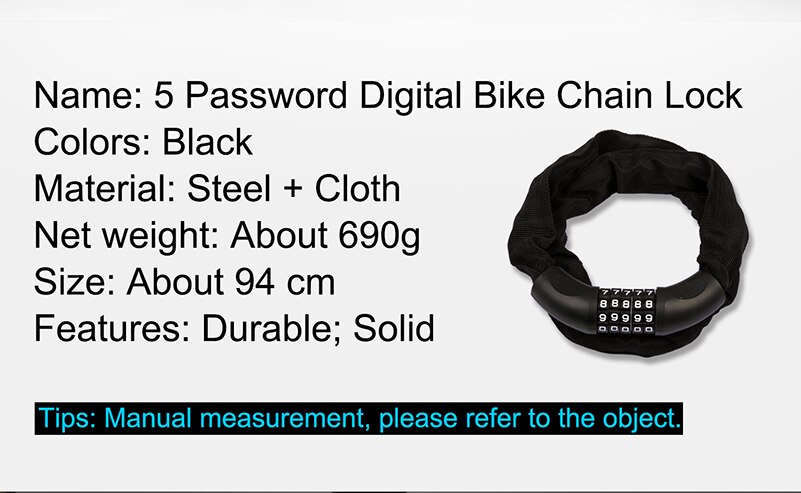 West biking cykellås stål 5 -siffrigt lösenord säkerhet solid stöldskydd 940mm kedjelås utomhus motorcykel mtb landsvägscykellås