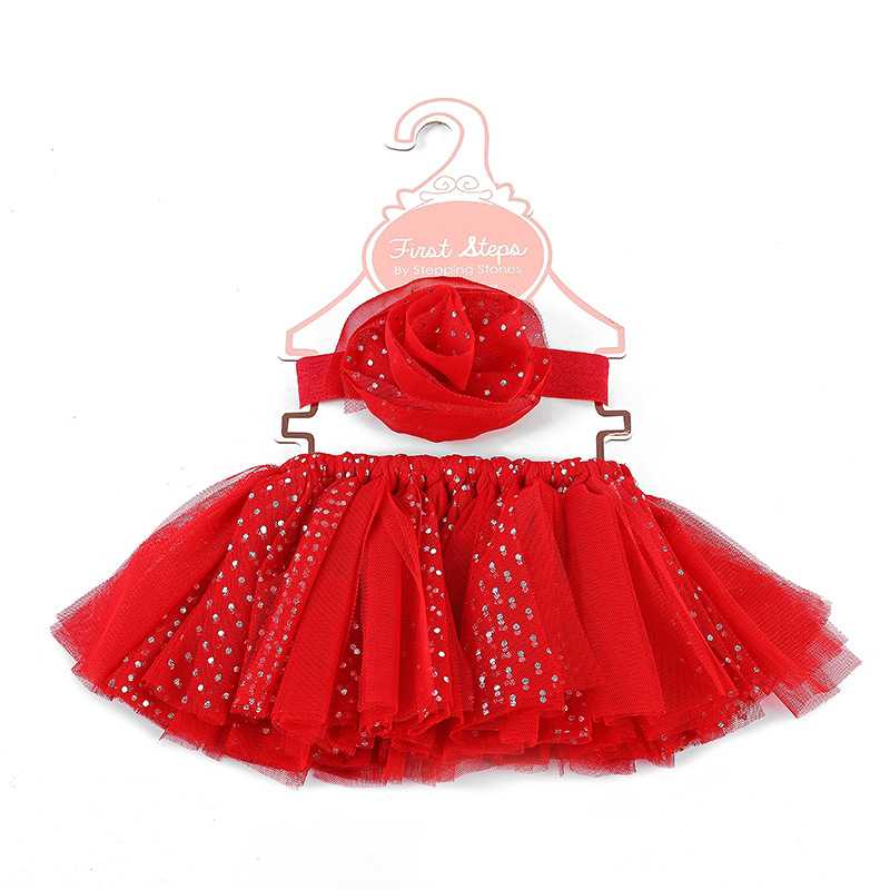 Baby Meisje Tutu Rok Met Bloemen Hoofdband Rood Zwart Wit Roze Zilver Kleur Handgemaakte Boog Rok Kids Dairly Dressing Kostuums