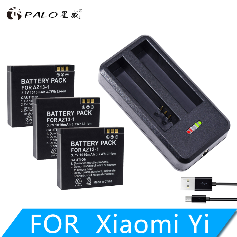 AZ13-1 1010mAh Battery with USB Charger for Xiaomi Yi, Action Camera Spare Battery original action camera battery