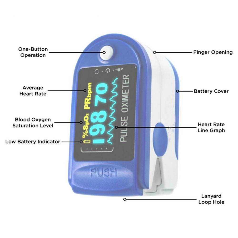 Blood Oxygen Monitor Finger Pulse Oximeter Oxygen Saturation Monitor Pressure Pulse Heart Rate Monitor