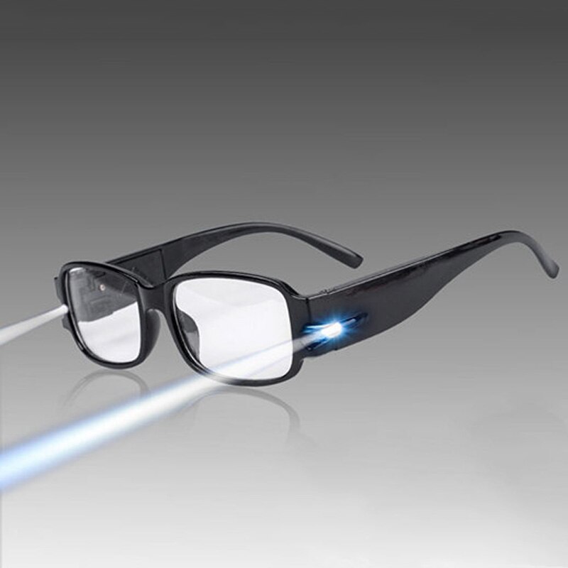 Multifunktionel styrke førte lys læsebriller nattesyn briller med lampe  xd88: 400