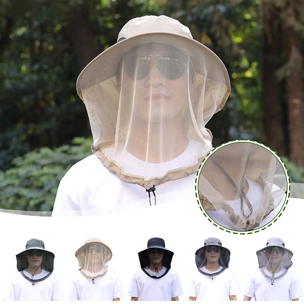 Opvouwbare muggenhoed met verborgen net Mesh Repellent Insect Bee Protection Casual Outdoor Zonnebrandcrème Vismuts Panamahoed
