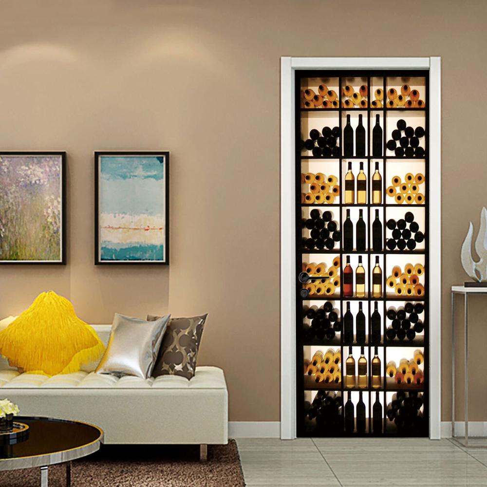 Home Furniture Wine Cabinet Decoration Wall Decals Decorative Vinyl Wall Door Stickers For Bar Shop