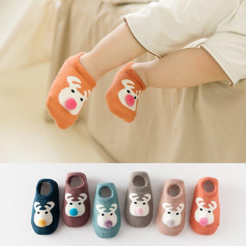 Winter Baby Boys Girls Socks Cotton Animal Thicken Warm Rubber Slip-resistant Floor Socks Cartoon Infant Kids Cute Shoe Socks