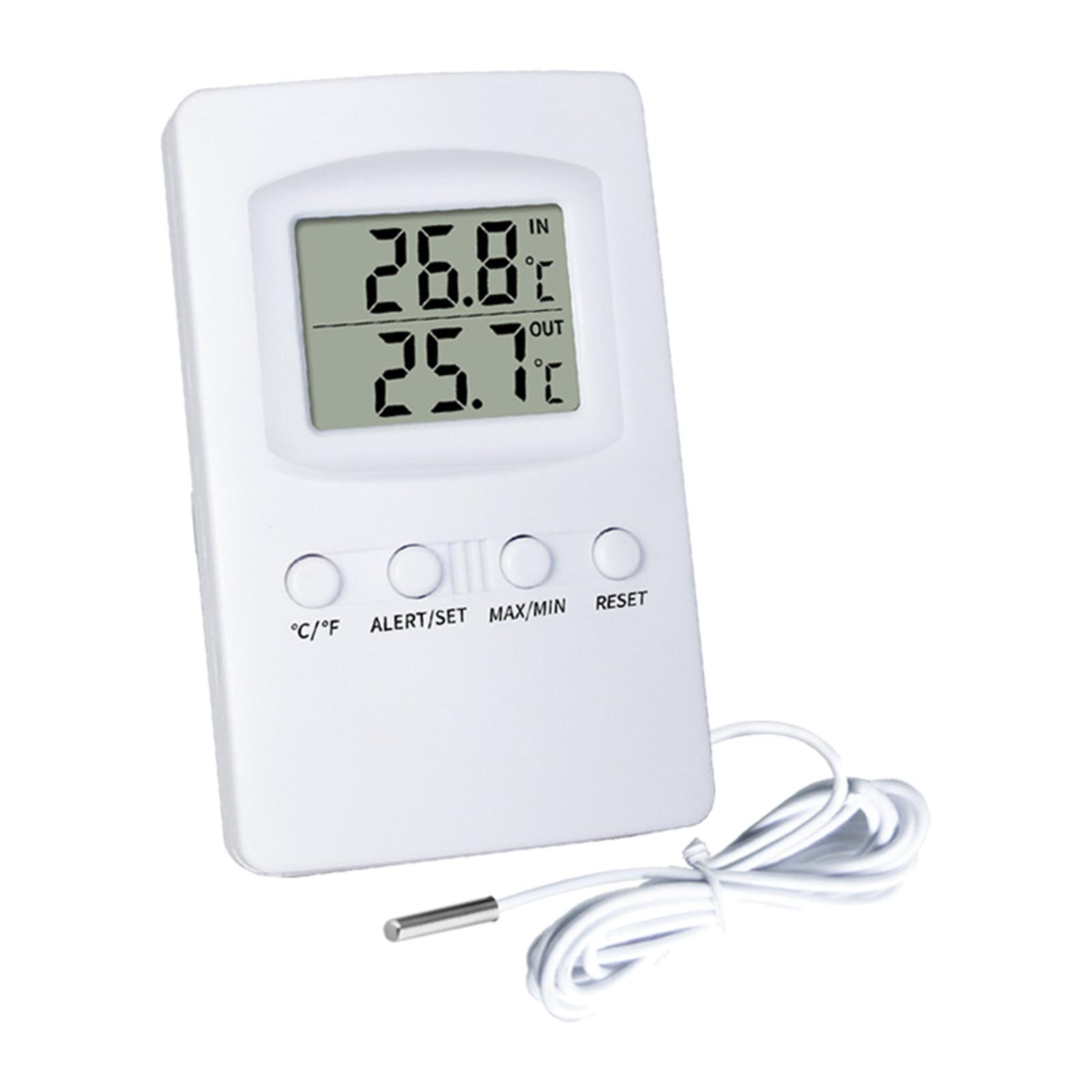 Digital Thermometer Max Min Temperature for Home °C/°F with Alarm with Probe