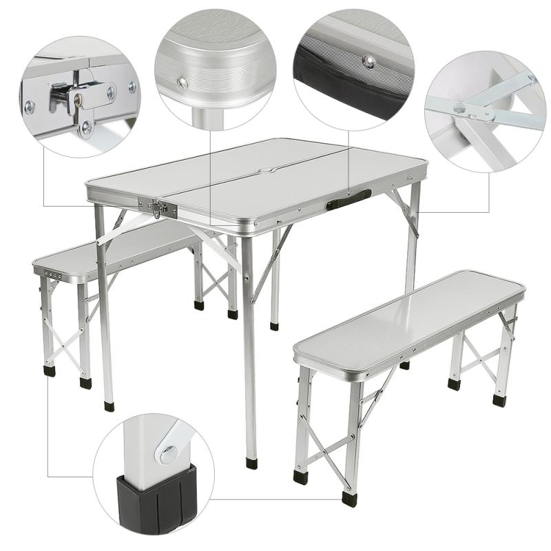 Klapbord stol bærbar aluminiumslegering bord bord grill campingbord havemøbler sæt udendørs møbler hwc