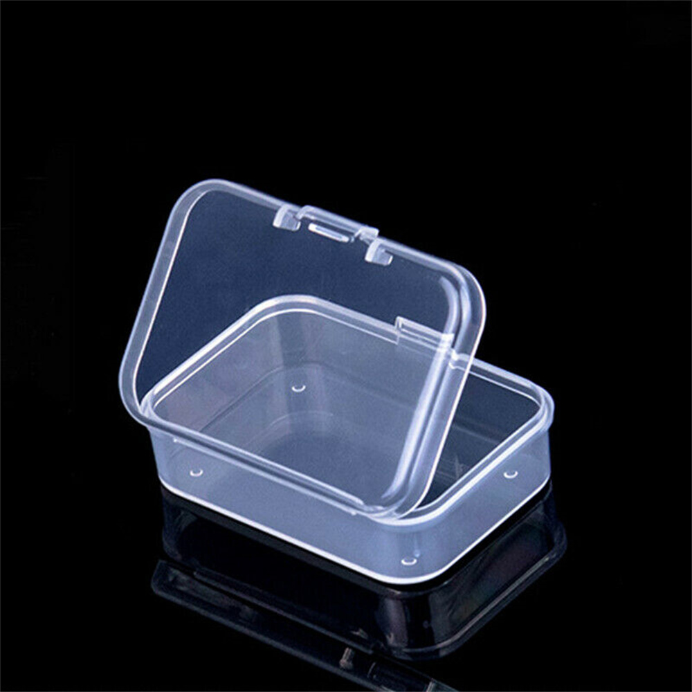 1PCS Mini Square Storage Box Clear Plastic Small Box Jewelry Dustproof Packaging Storage Container Beads Case Rectangular Box