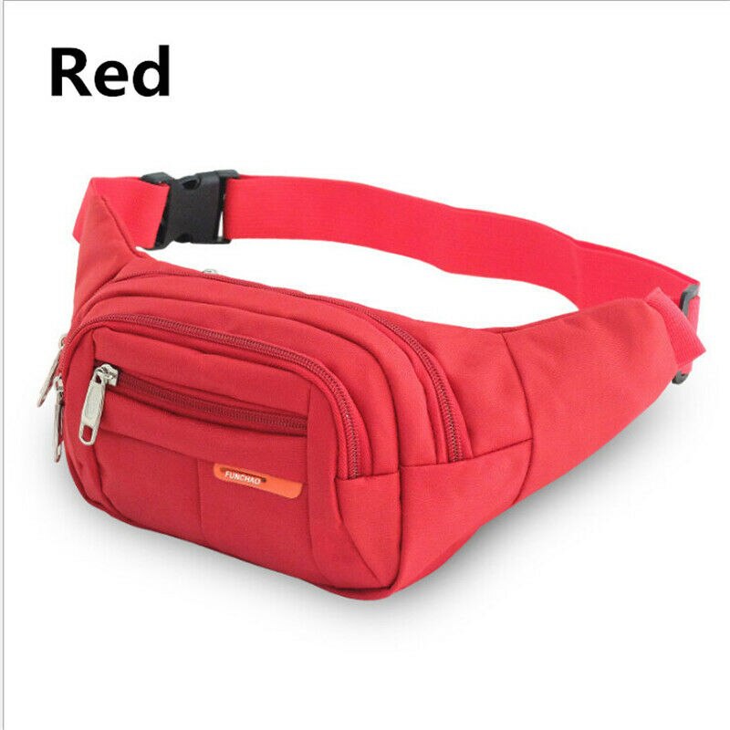 Pochete, cinto à prova d' água, bolsa de corrida, para atividades ao ar livre, bolso, academia: Vermelho